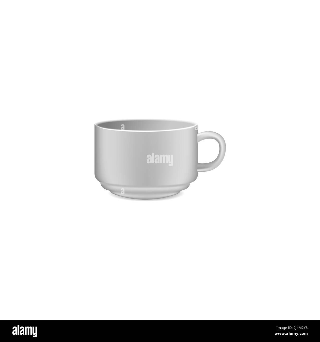 Maquette de tasses à café. Modèle de tasse en céramique 3D. Ensemble de tasses à blanc vectoriel Illustration de Vecteur