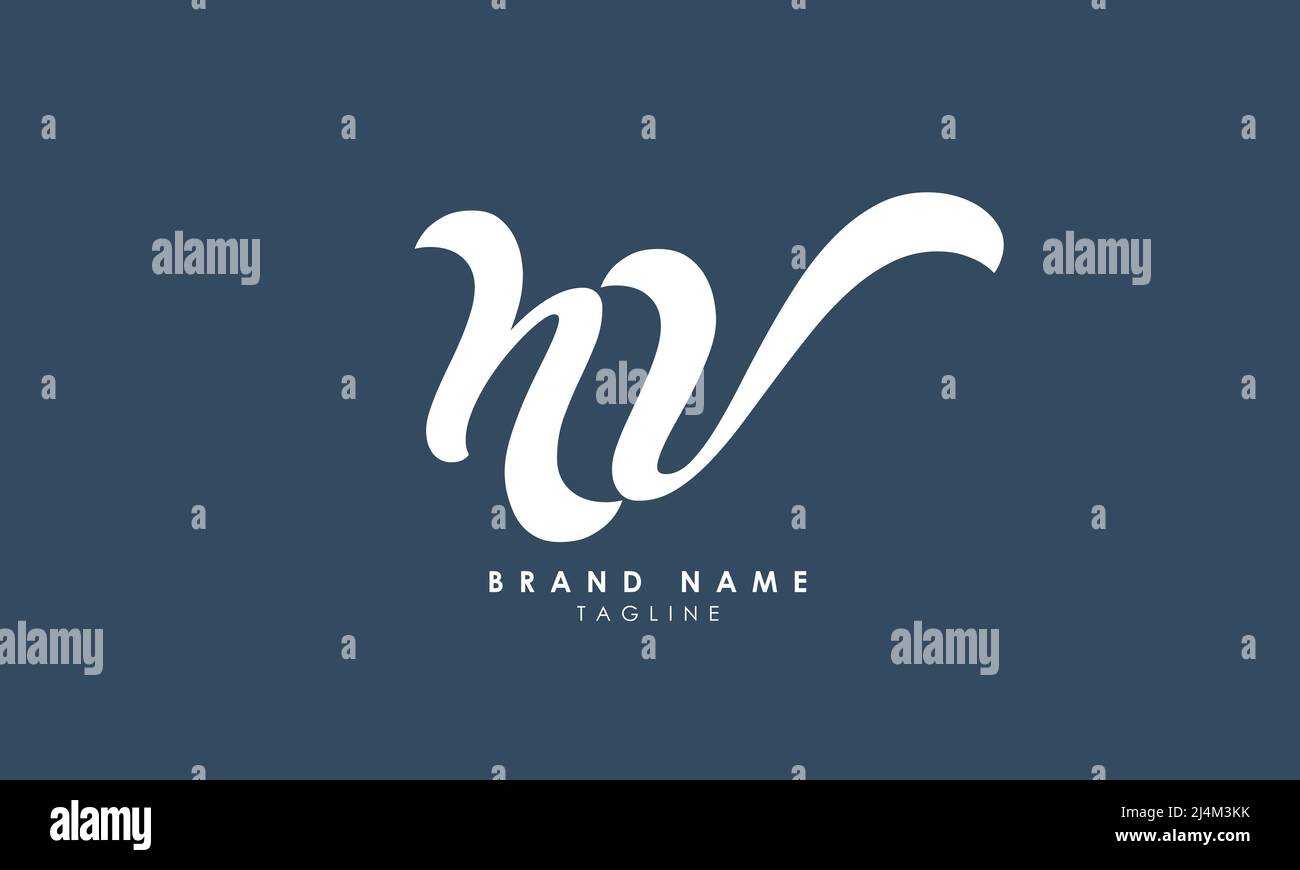 Lettres de l'alphabet initiales Monogram logo NV, VN, N et V. Illustration de Vecteur