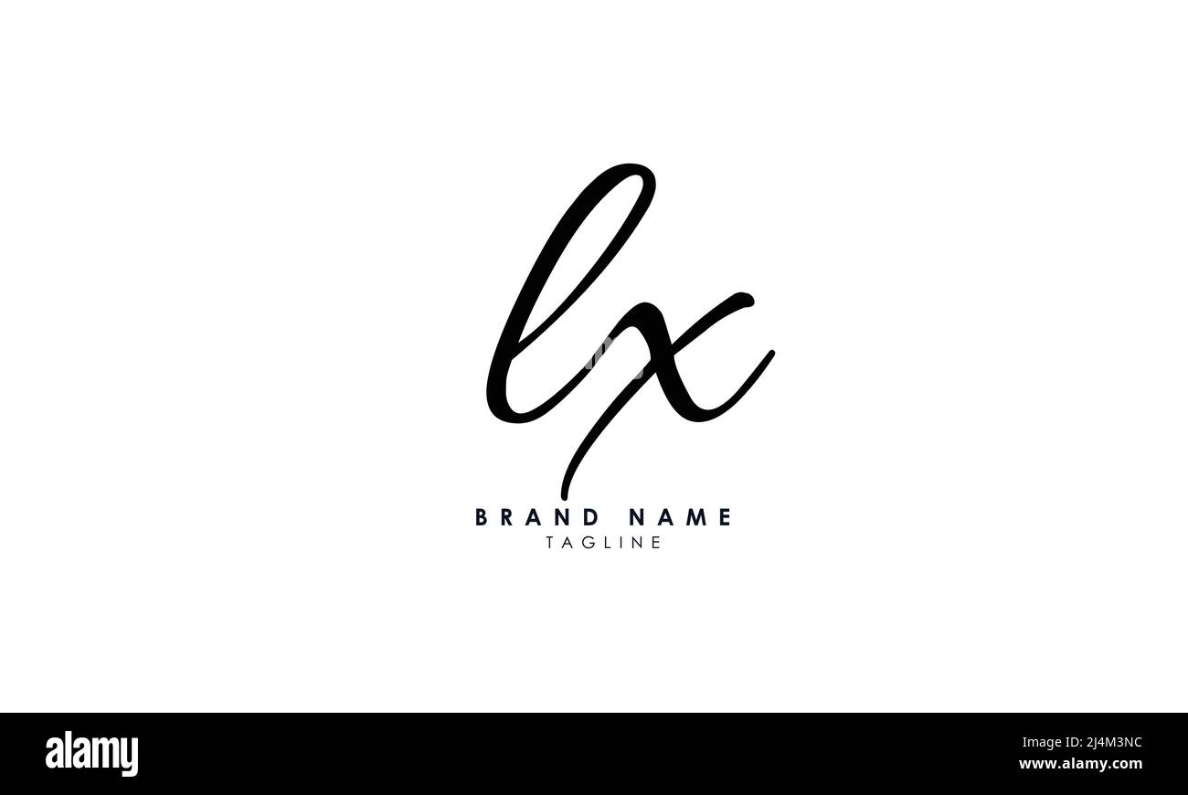 Lettres de l'alphabet initiales Monogram logo LX, XL, L et X. Illustration de Vecteur