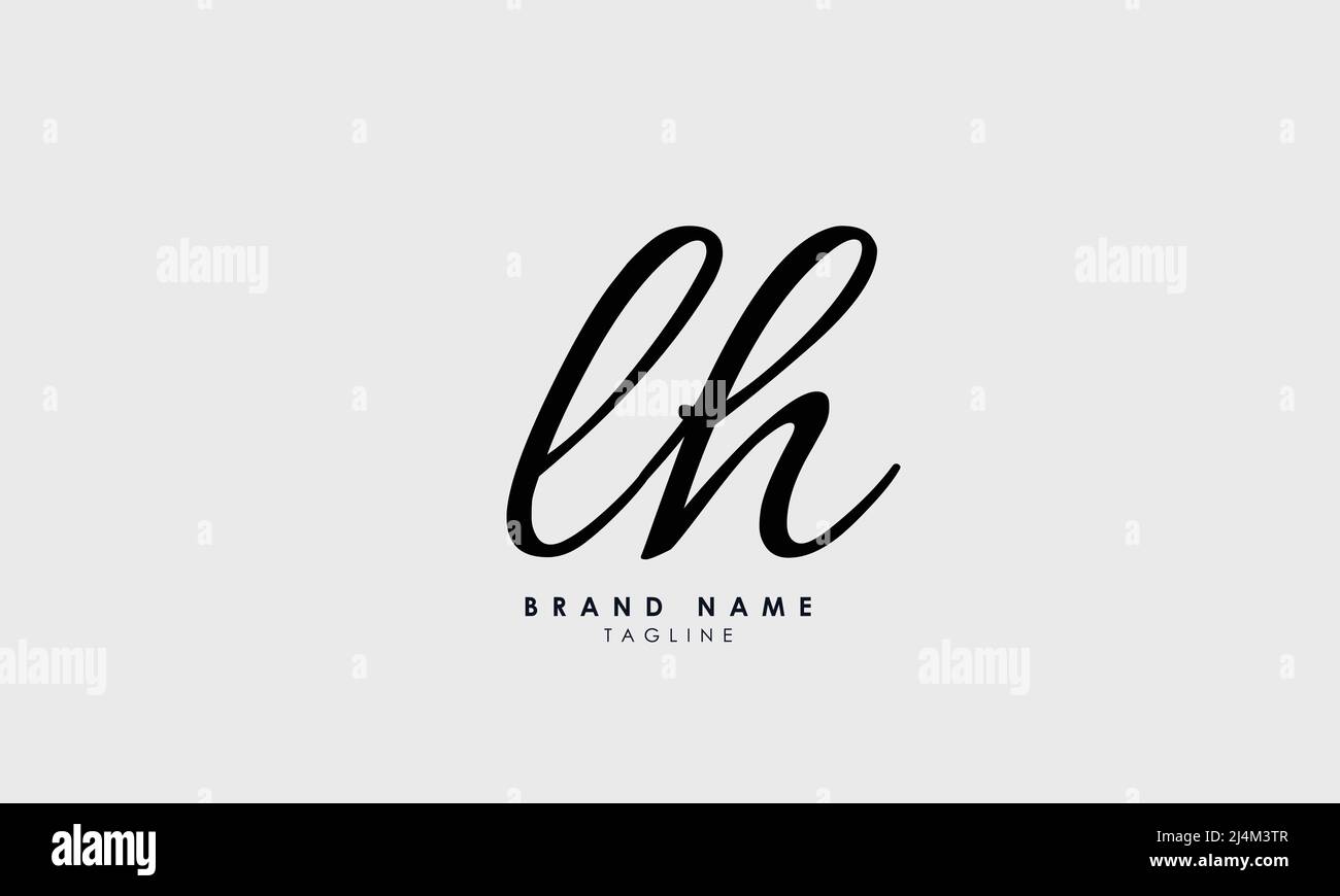 Lettres de l'alphabet initiales Monogram logo LH, HL, L et H. Illustration de Vecteur