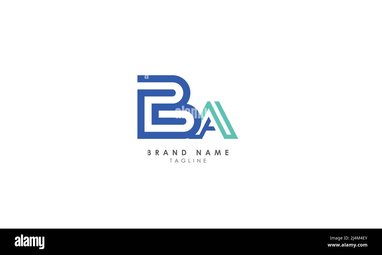 Lettres de l'alphabet initiales Monogram logo BA, AB, B et A Illustration de Vecteur