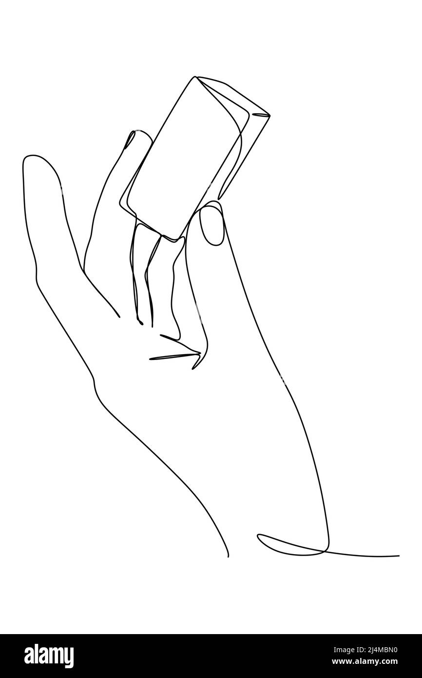 Une ligne continue de dessin de main tenir quelque chose. Illustration vectorielle de style tracé à la main sur une seule ligne pour les publicités professionnelles ou éducatives Illustration de Vecteur