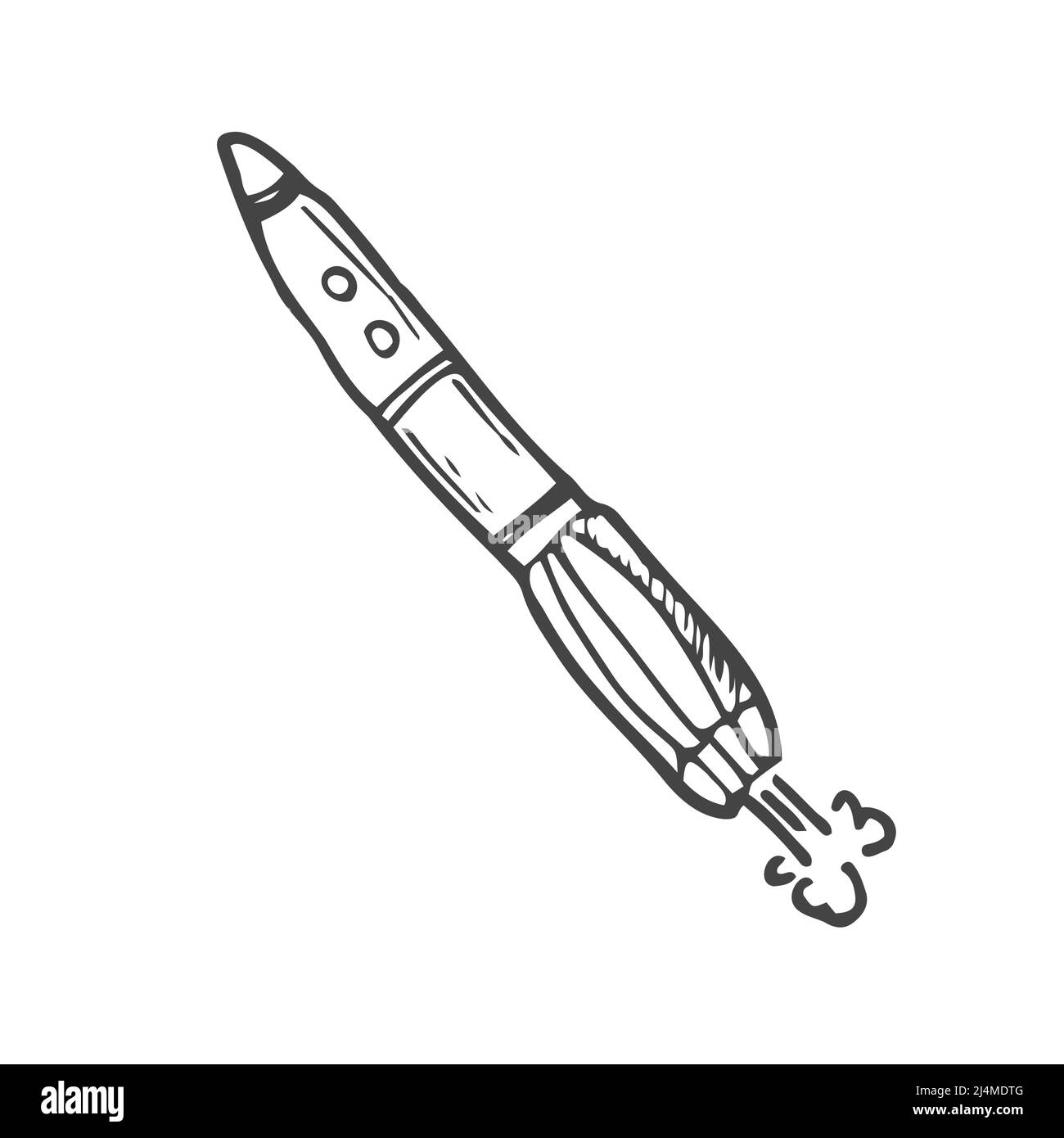 Icône Doodle. Illustration du vecteur de fusée isolée Illustration de Vecteur