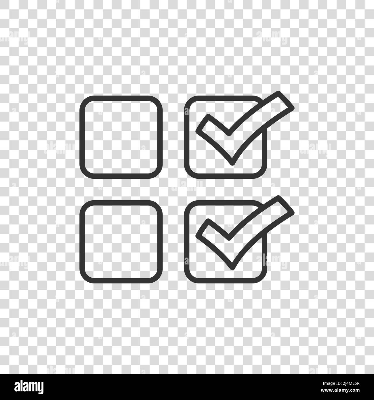 Icône du document Liste de contrôle à plat. Illustration du vecteur de sondage sur fond blanc isolé. Cochez la case choix du concept commercial. Illustration de Vecteur