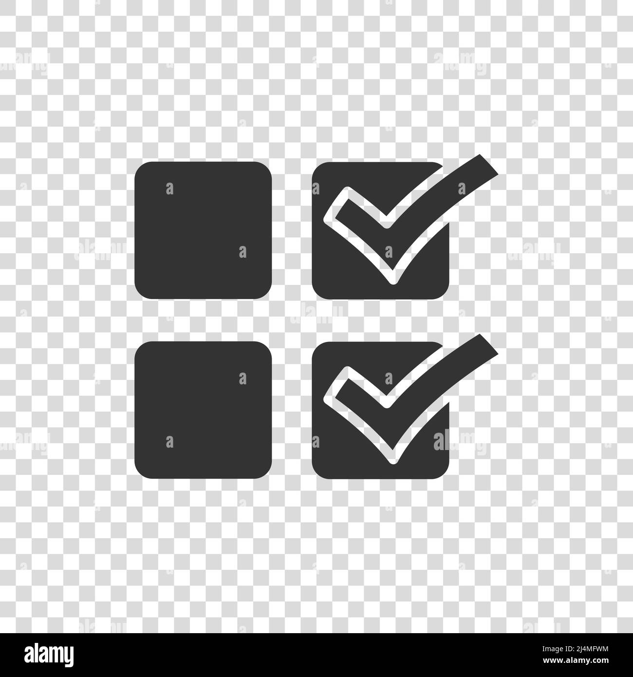Icône du document Liste de contrôle à plat. Illustration du vecteur de sondage sur fond blanc isolé. Cochez la case choix du concept commercial. Illustration de Vecteur