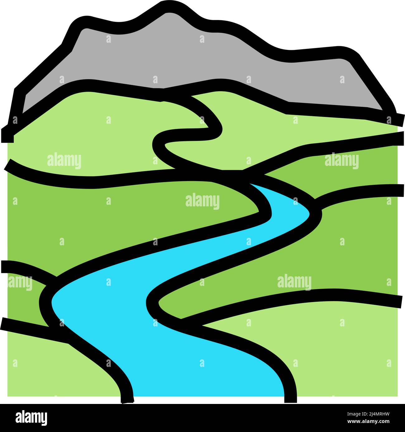 source de l'illustration vectorielle de l'icône de couleur de rivière Illustration de Vecteur