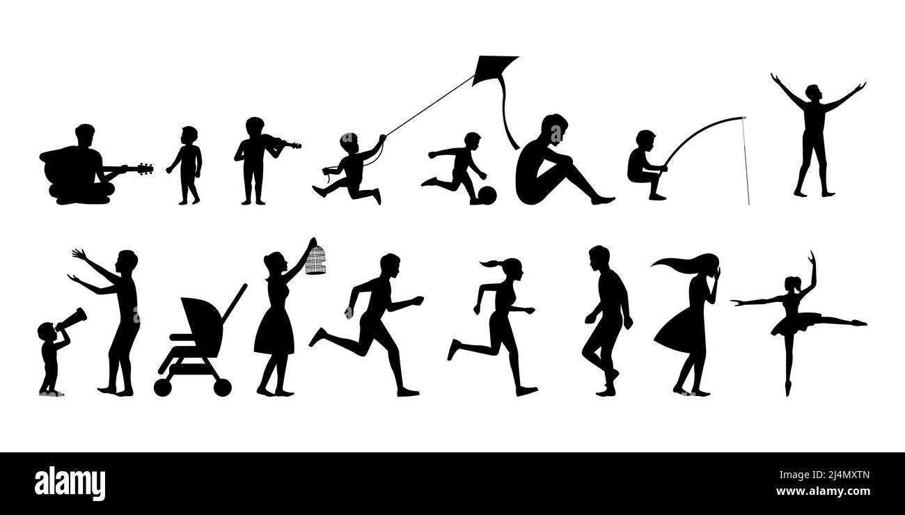 silhouette de l'activité des personnes, illustration vectorielle Illustration de Vecteur