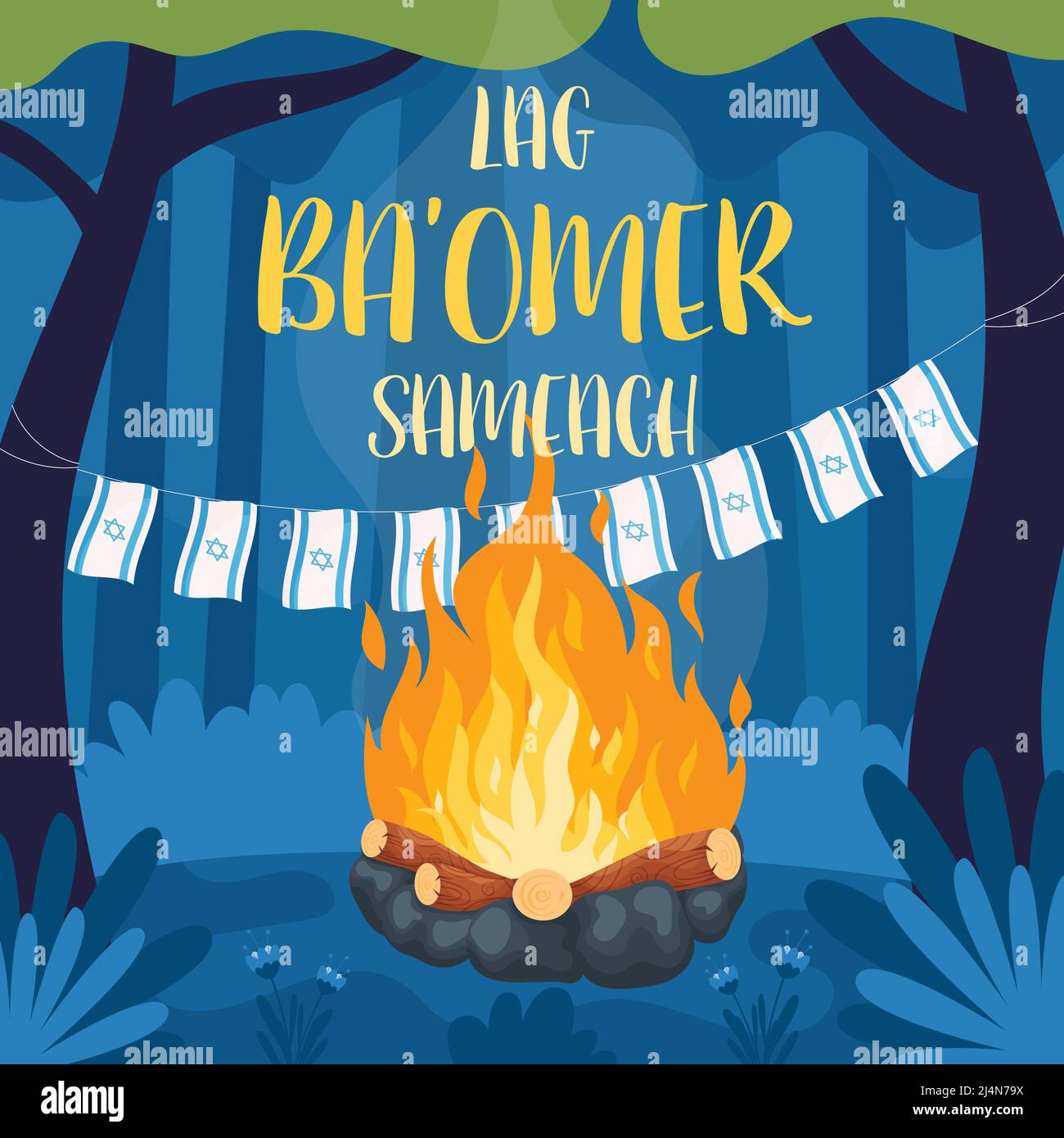 Bonne Lag Ba Omer Day Illustration de Vecteur