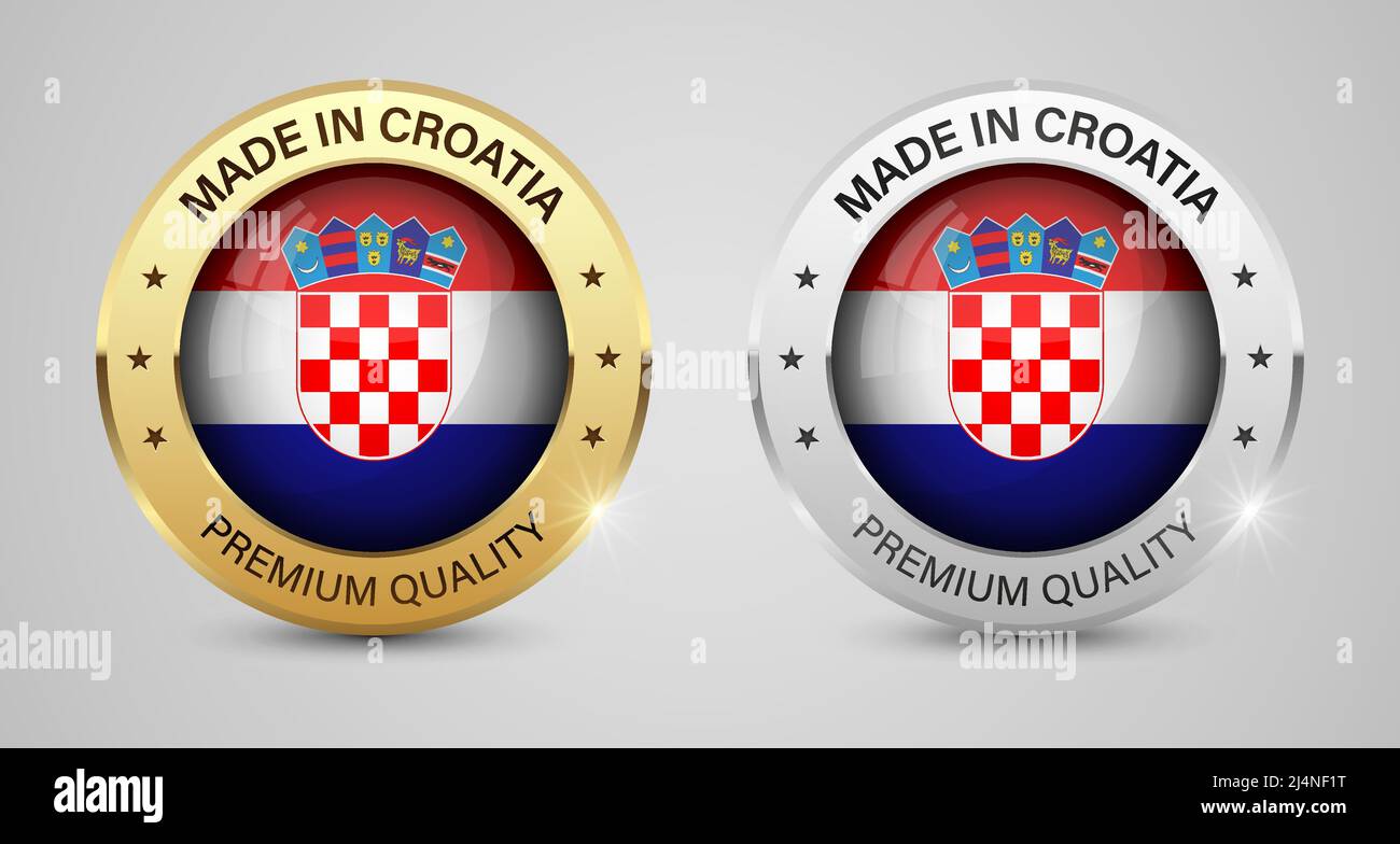 Jeu de graphiques et d'étiquettes Made in Croatia. Certains éléments d'impact pour l'utilisation que vous voulez en faire. Illustration de Vecteur