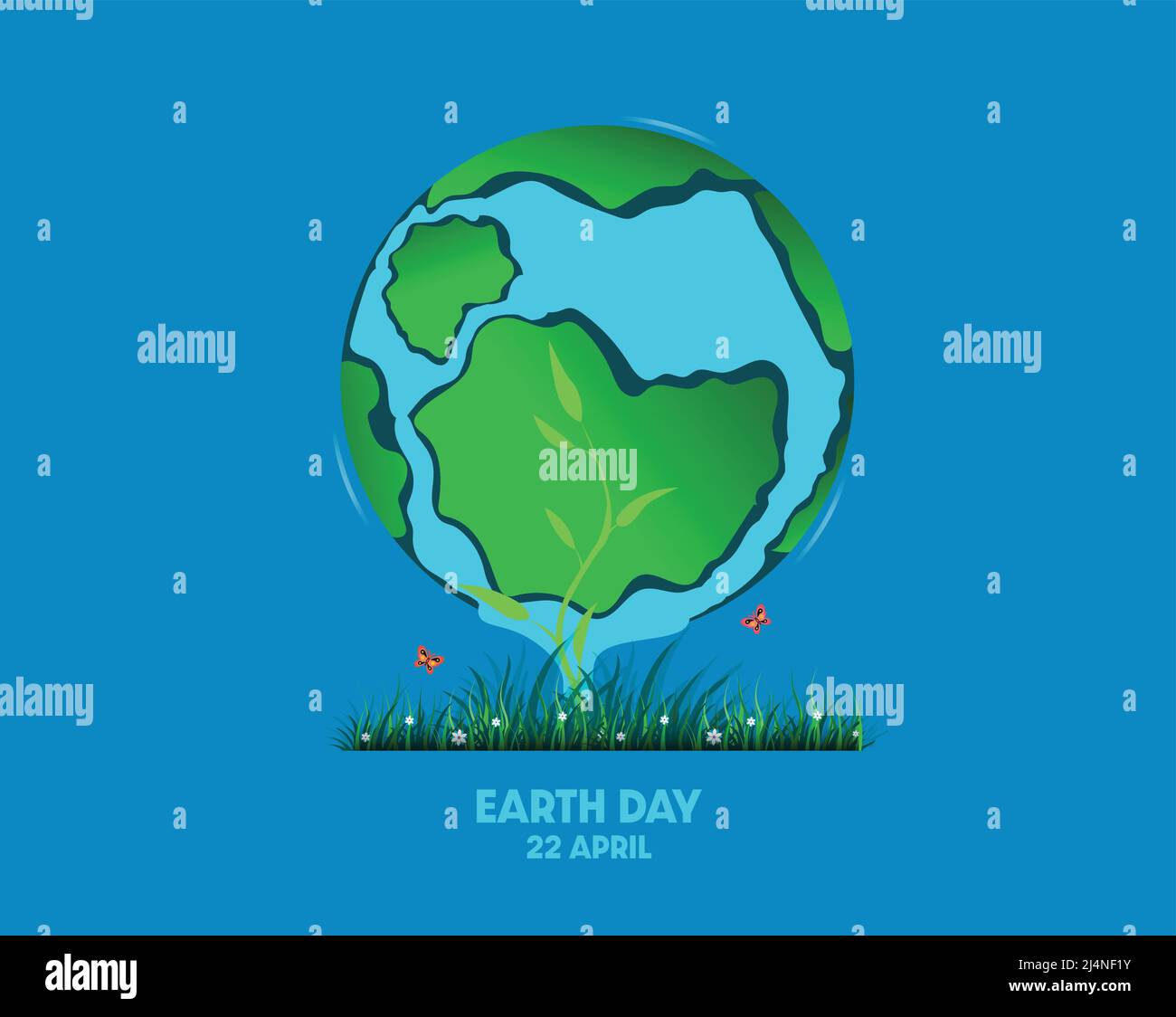 Jour de la Terre. Illustration de la bannière de la Journée de la Terre heureuse pour la célébration de la protection de l'environnement. Illustration vectorielle. Prendre soin de la nature. Illustration de Vecteur