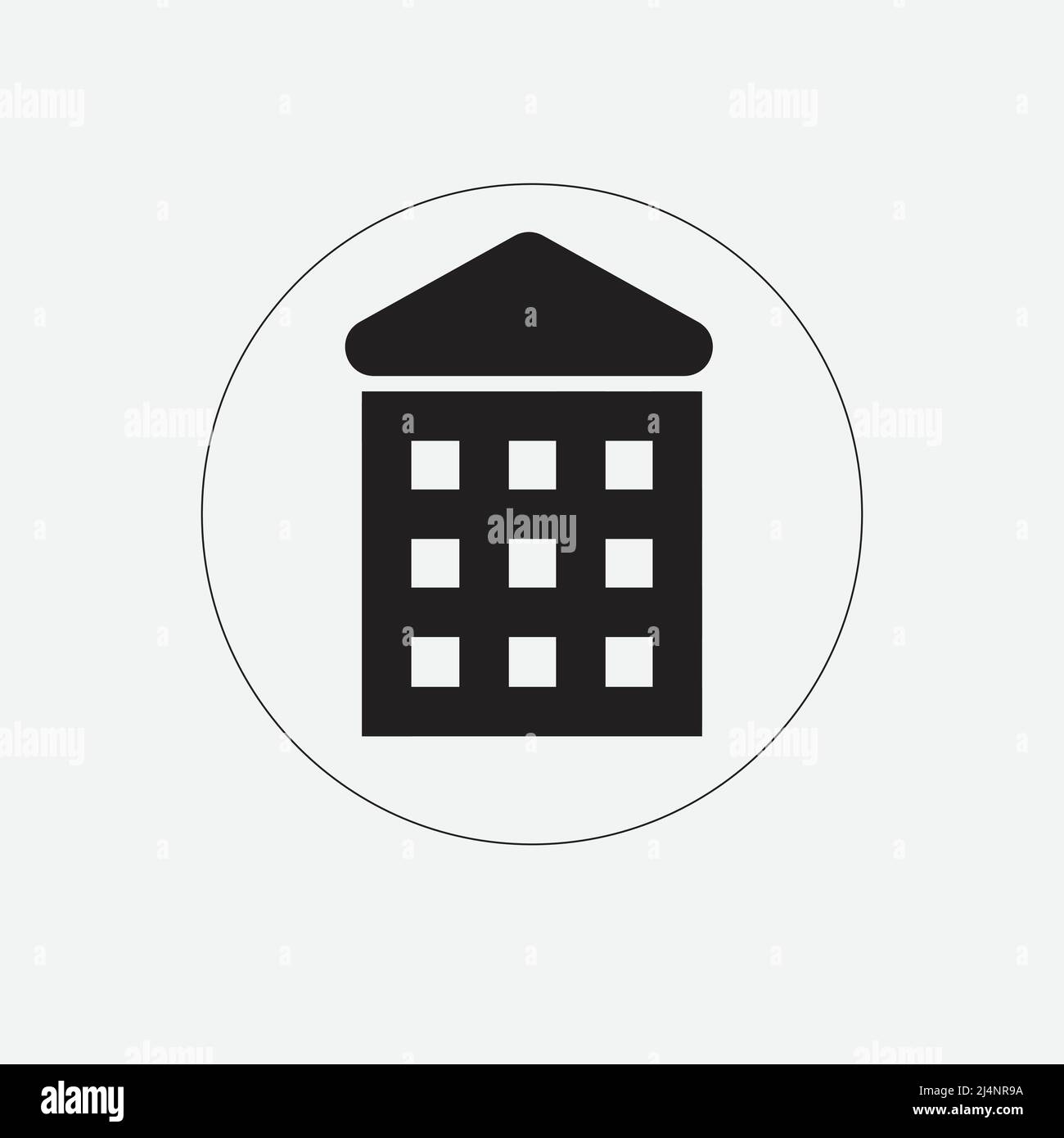 Symbole d'un bloc de plats avec toit Illustration de Vecteur