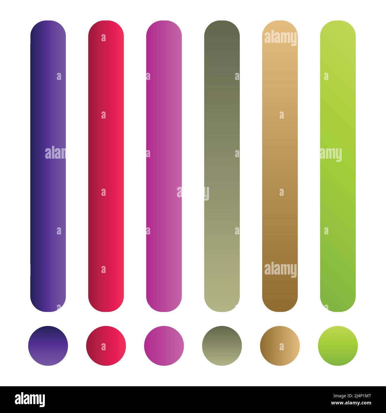 Magnifique collection de dégradés. Multicolore vert violet jaune orange rose cyan cercles dégradés, coloré doux boutons ronds vector Set Premium Vector Illustration de Vecteur