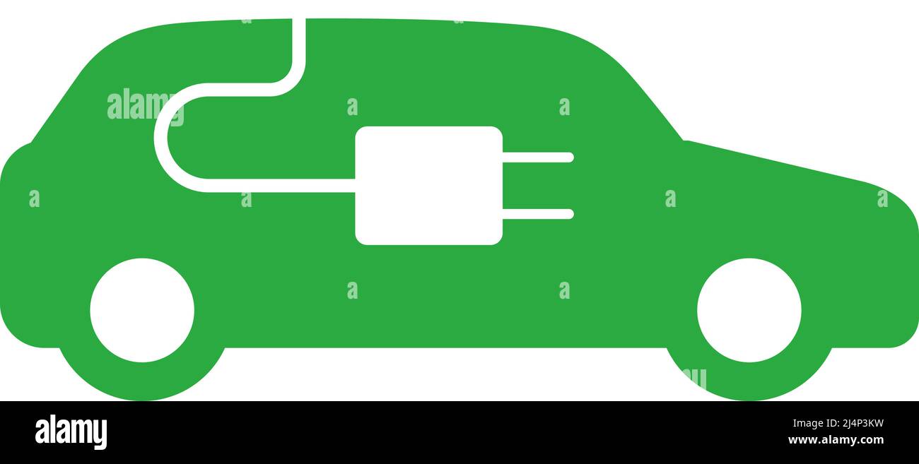 Icône verte de voiture électrique auto-pilotante Illustration de Vecteur