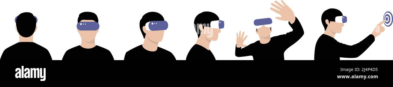 Concepts de réalité virtuelle métaverse. Différents angles Illustration de Vecteur