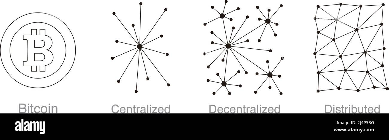 Concept et blockchain Bitcoin Illustration de Vecteur