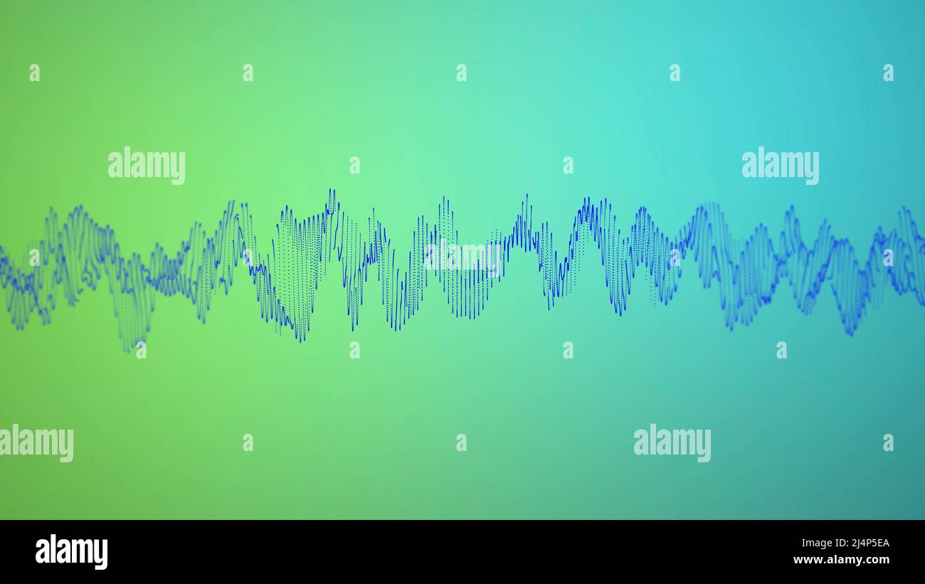 3d visualisation des ondes sonores et des vibrations sur un fond de couleur dégradé. Technologie, intelligence artificielle, science, concept d'ensemble de données. Illustration 3D de haute qualité Banque D'Images