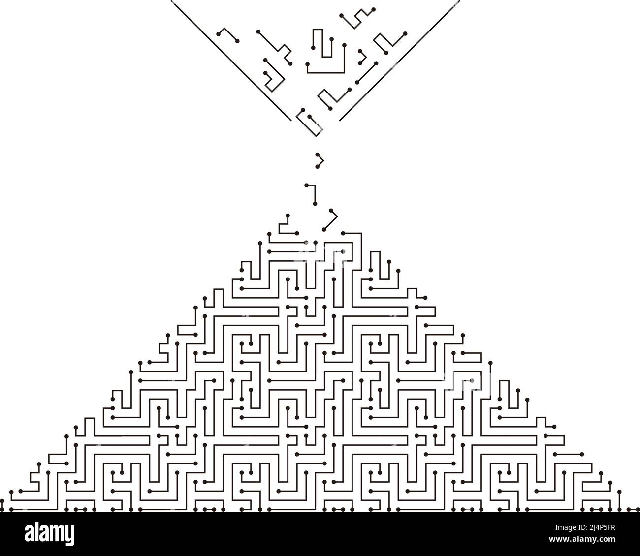 Labyrinthe avec texture de circuit imprimé, horloge sablonneuse Illustration de Vecteur