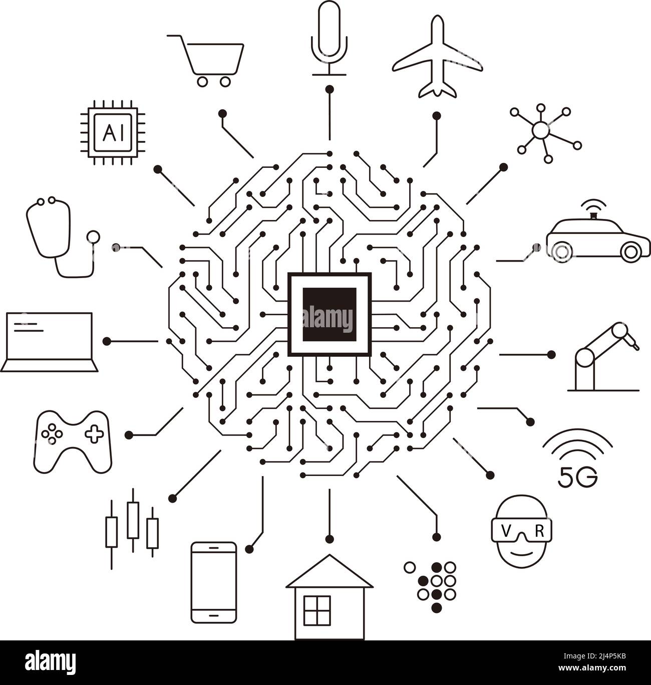 L'intelligence artificielle relie l'avenir, illustration vectorielle Illustration de Vecteur