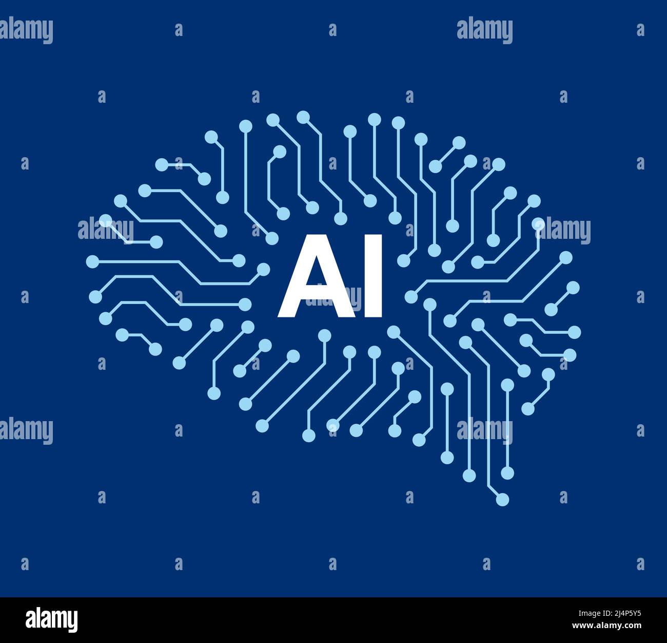 Microchip dans le cerveau de Cyborg, concept d'intelligence artificielle. Illustration vectorielle Illustration de Vecteur