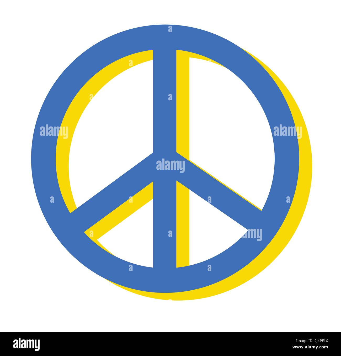 La paix pour l'Ukraine élément clipart. Signe vecteur bleu et jaune, couleurs pacifiques du drapeau ukrainien Illustration de Vecteur