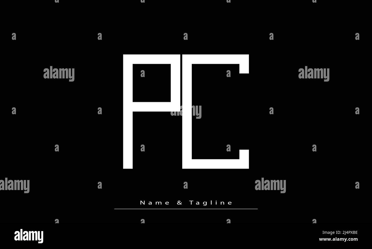 Lettres de l'alphabet initiales Monogram logo PC , CP Illustration de Vecteur