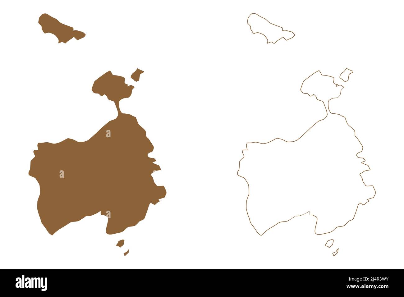 Île Nightingale (Royaume-Uni de Grande-Bretagne et d'Irlande du Nord, partie constituante de Sainte-Hélène, Ascension et Tristan da Cunha) vecteur de carte Illustration de Vecteur