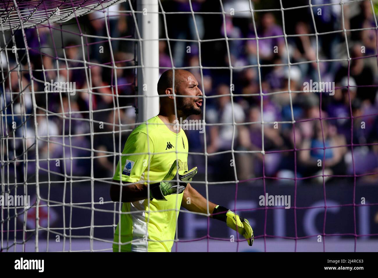 Niki Maenpaa de Venezia FC réagit lors de la série Un match de football 2021/2022 entre ACF Fiorentina et Venezia FC au stade Artemio Franchi de Flor Banque D'Images