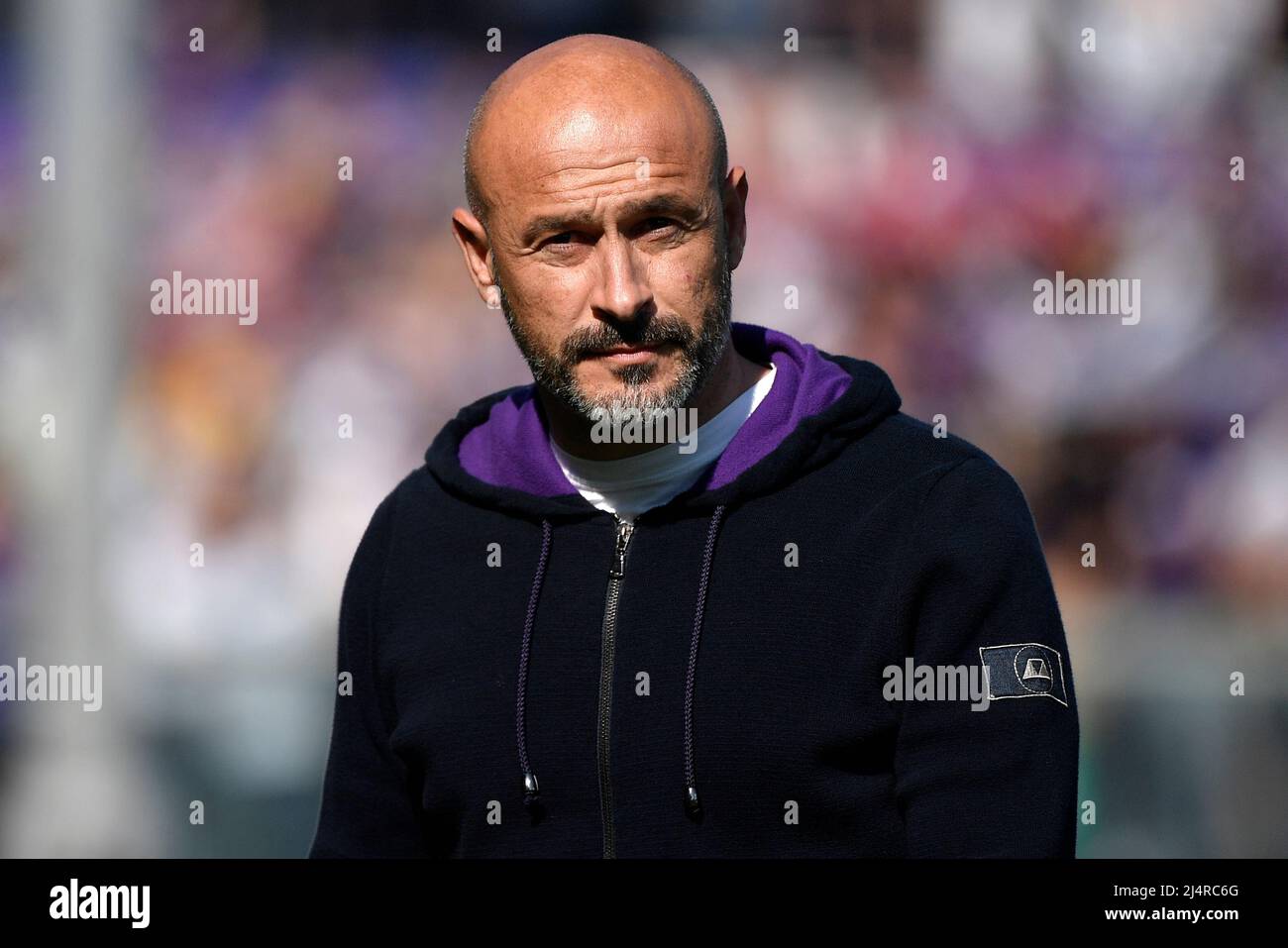 Vincenzo Italiano entraîneur de l'ACF Fiorentina regarde pendant la série Un match de football 2021/2022 entre l'ACF Fiorentina et le Venezia FC à Artemio Franch Banque D'Images