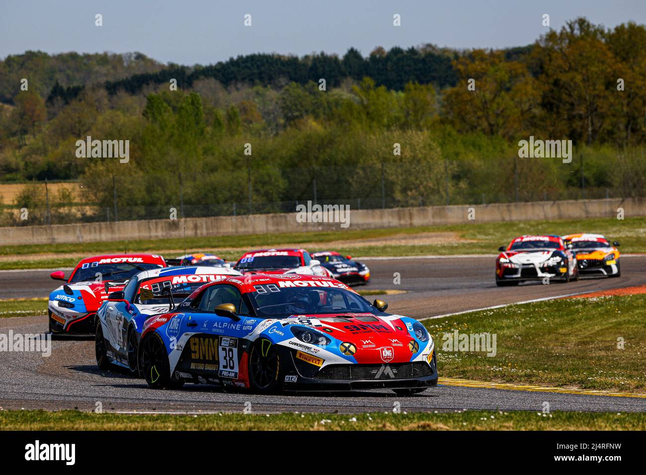 38 BELTOISE Vincent, LEMAITRE Yves, Mirage Racing, Alpine A110 GT4, action lors de la ronde 1st du Championnat de France FFSA GT - GT4 France 2022, du 16 au 19 avril 2022 sur le circuit Paul Armagnac, à Nogaro, France, France - photo Julien Delfosse / DPPI Banque D'Images