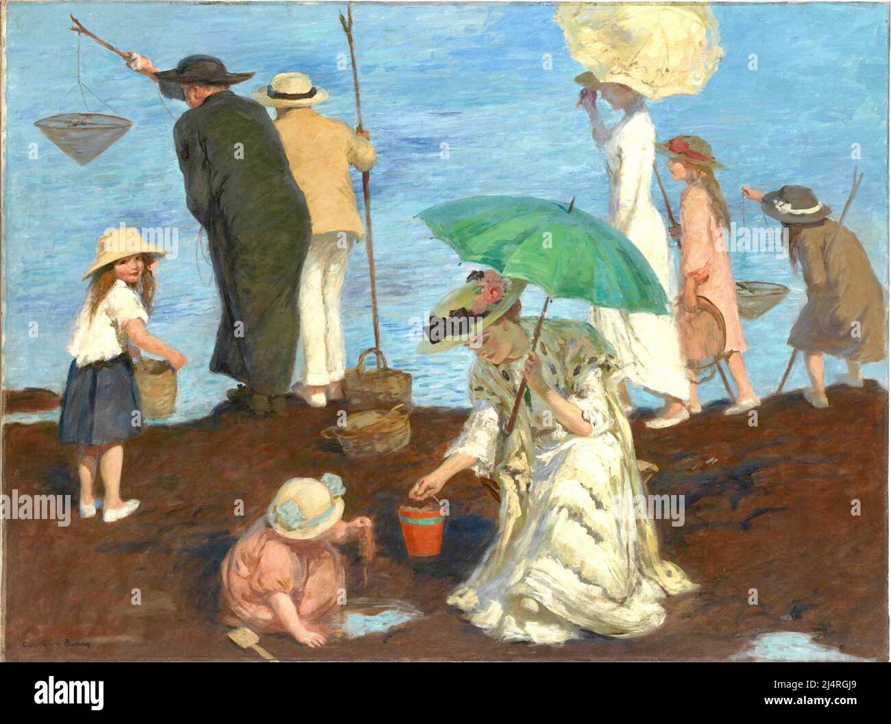 Rupert Bunny - pêcheurs de crevettes à Saint-Georges - 1907 Banque D'Images