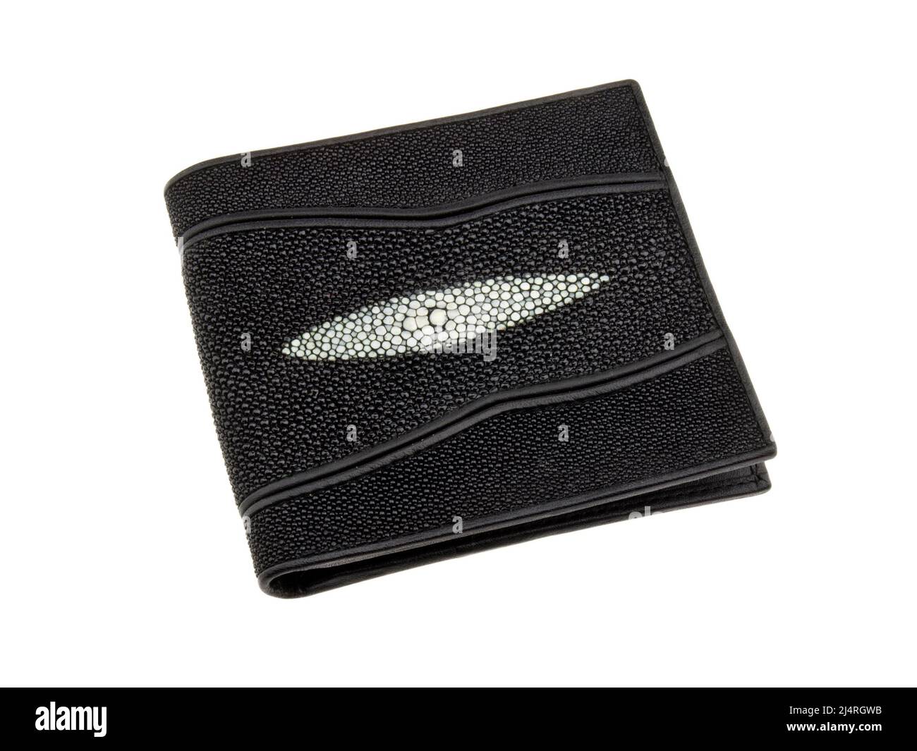 Portefeuille de la peau de poisson à rayons. Photo isolée sur fond blanc. Banque D'Images