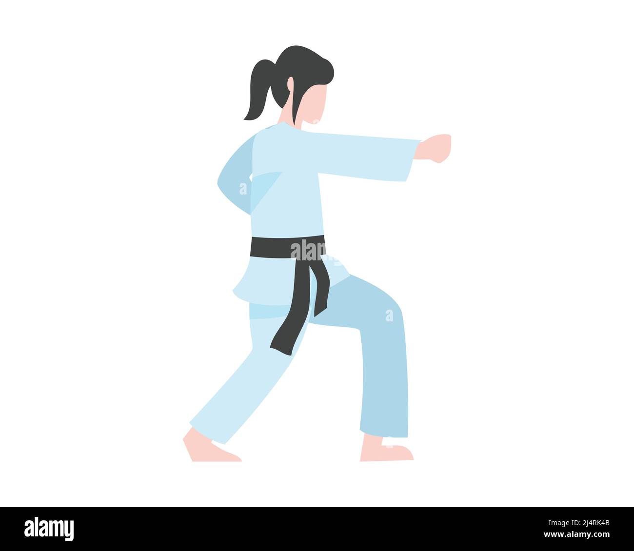 Girl Fighter avec solide posture Illustration Vector Illustration de Vecteur