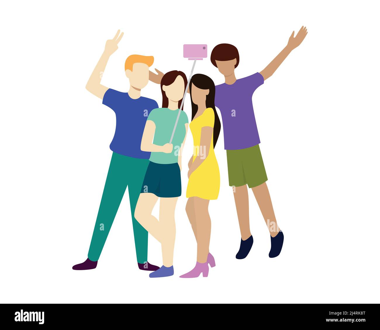 Groupe de personnes ont Selfie ensemble Illustration Vector Illustration de Vecteur