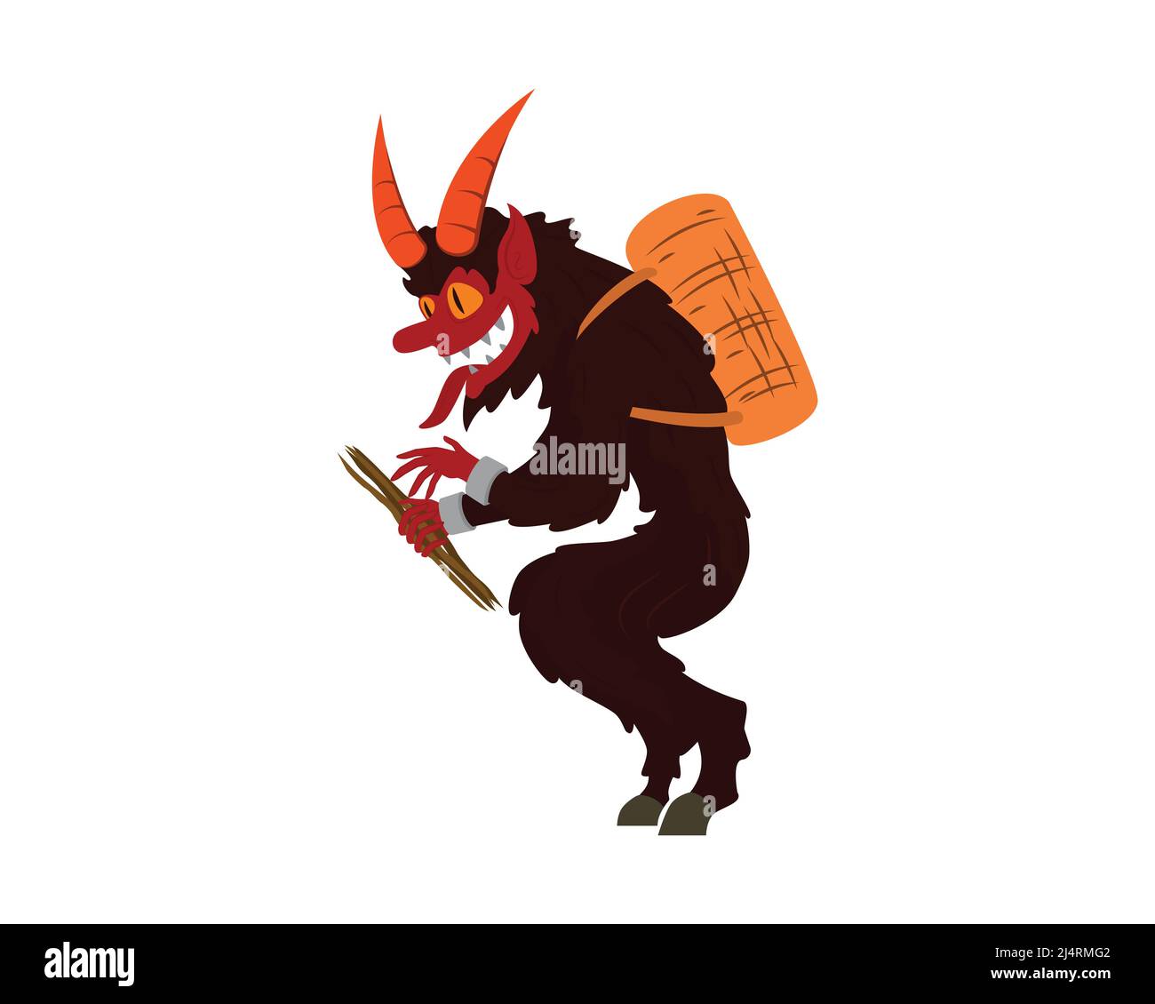 Vecteur d'illustration Krampus détaillé Illustration de Vecteur