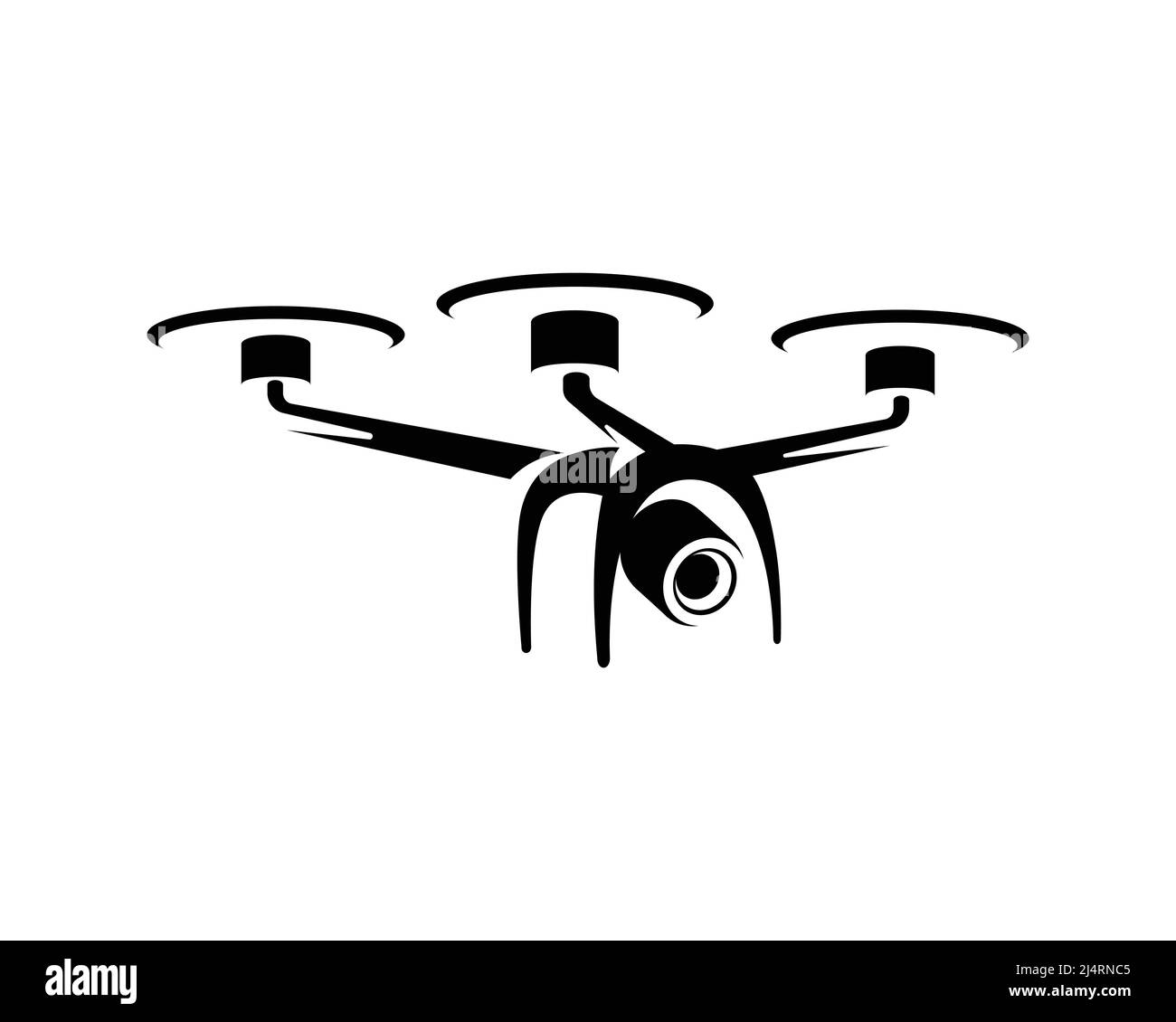 Symbole Drone volant avec Silhouete style Vector Illustration de Vecteur