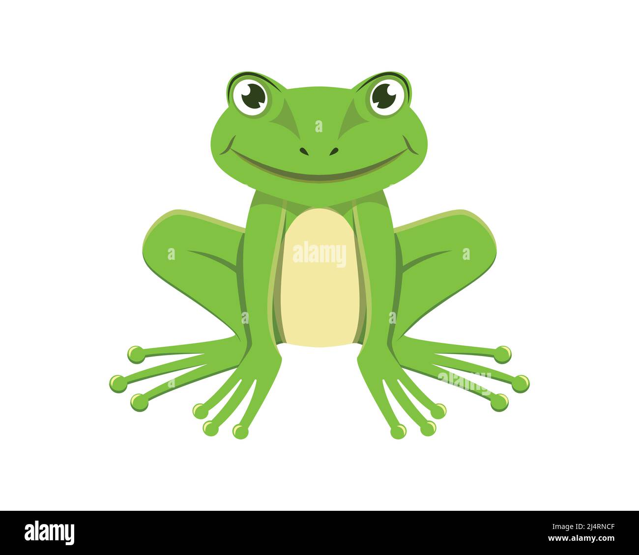 Illustration de la grenouille verte souriante détaillée avec vecteur de ...