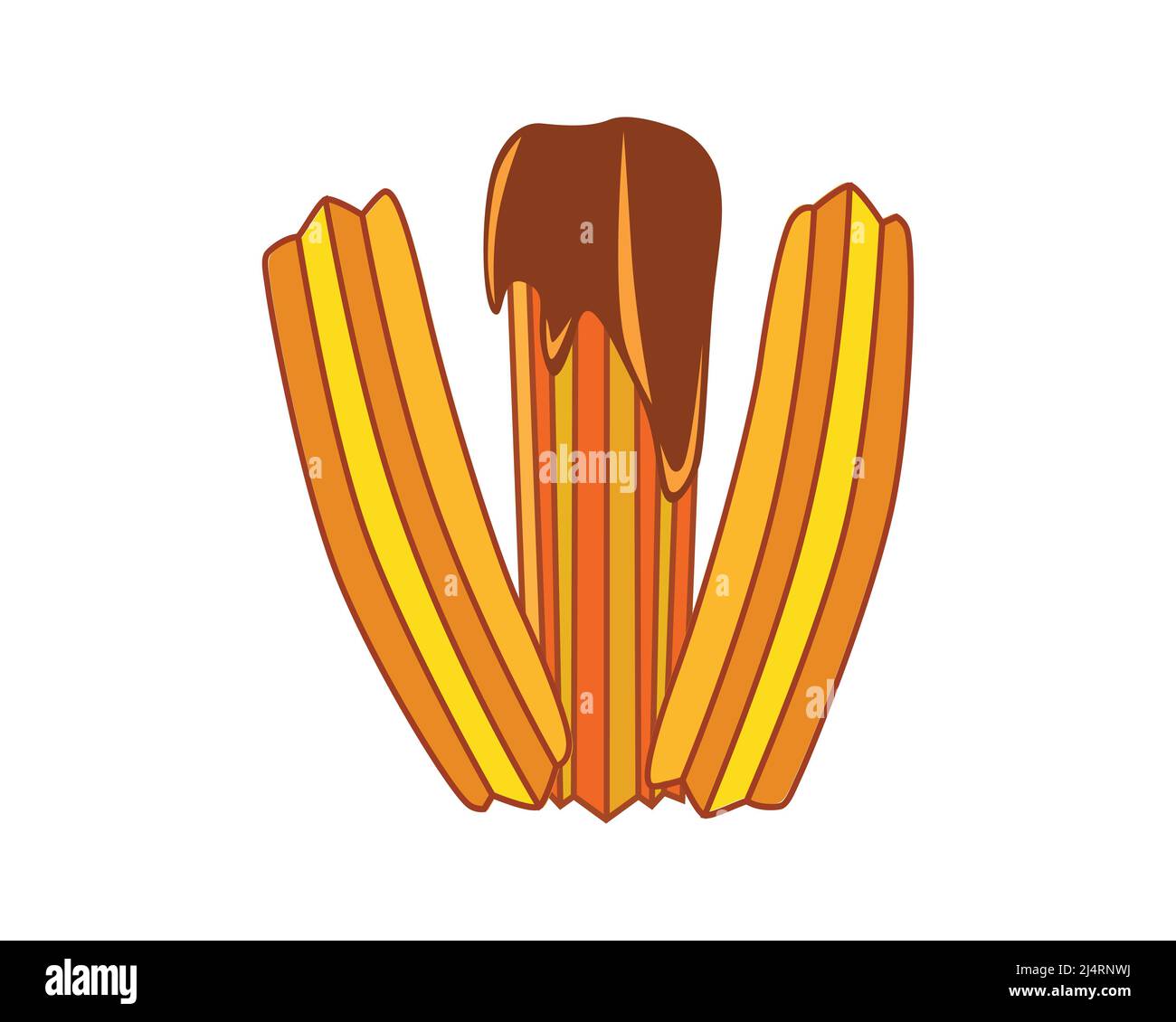 Illustration détaillée des aliments à bâtonnets de Churros Illustration de Vecteur