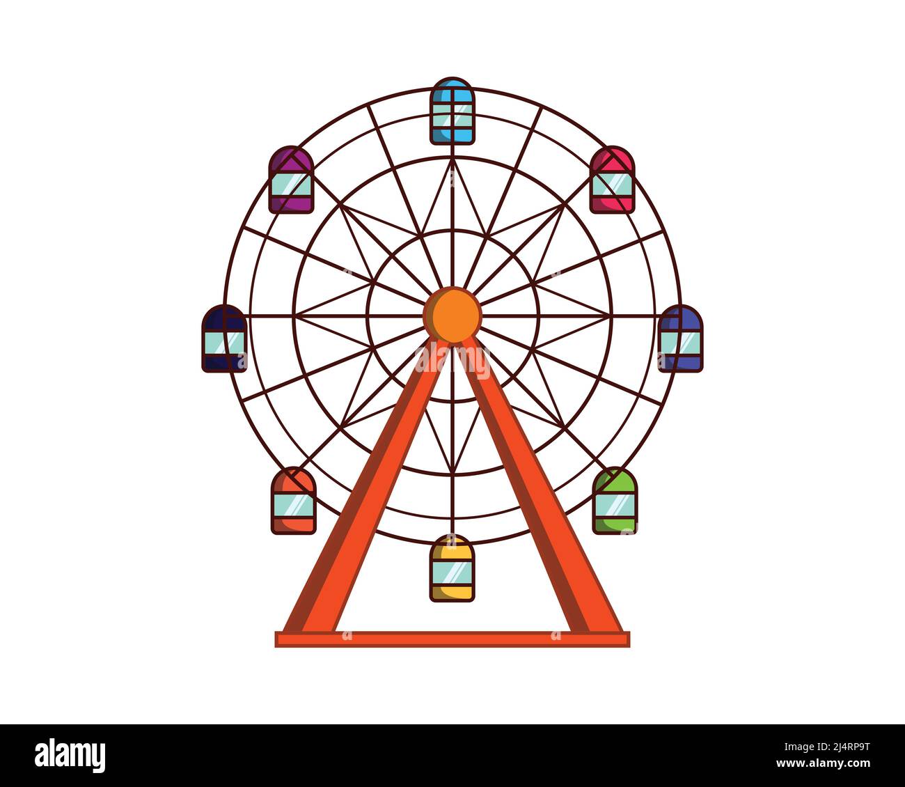 Ferris Wheel comme élément de parc d'attractions Illustration Vector Illustration de Vecteur