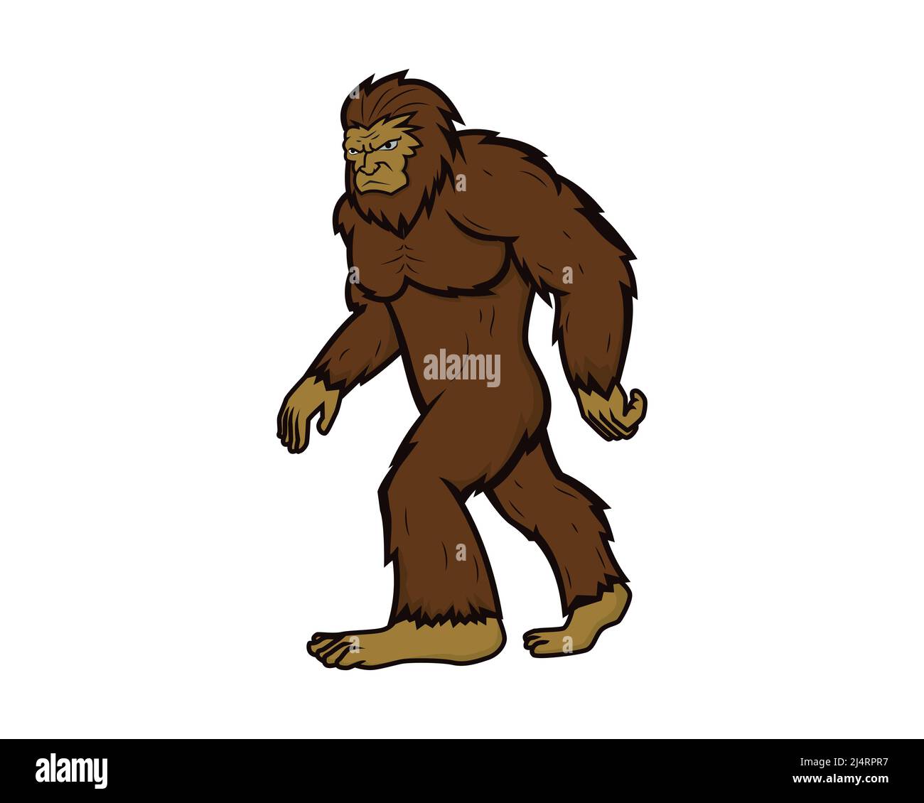 Bigfoot détaillé avec Walking Gesture Illustration Vector Illustration de Vecteur