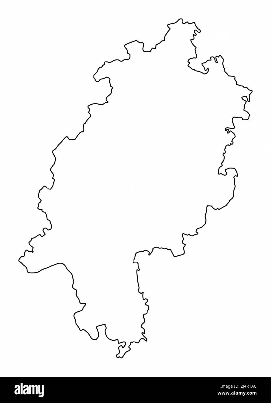 Etat de Hesse, carte de contour isolée sur fond blanc, Allemagne Illustration de Vecteur