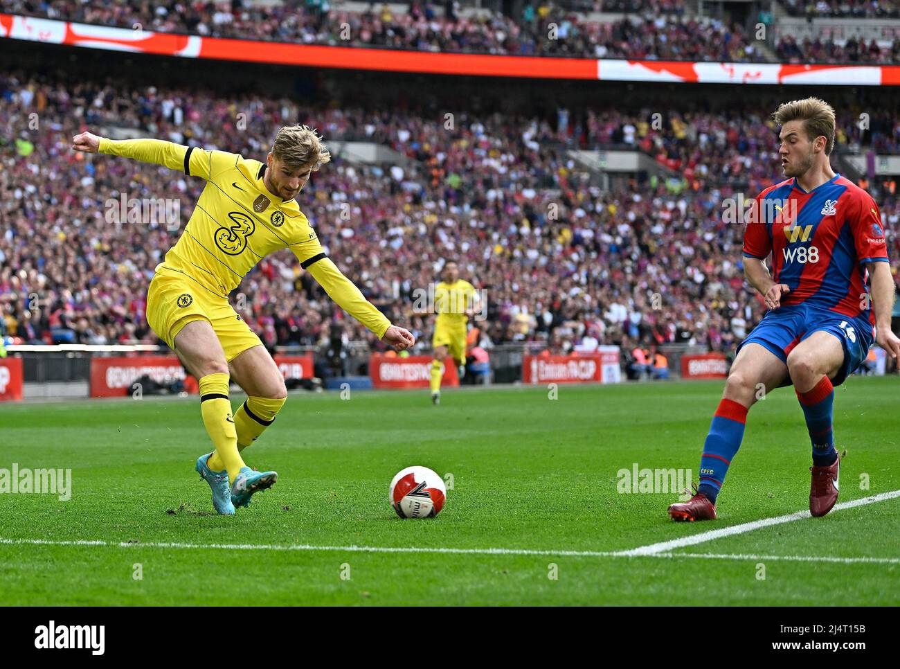 Londres, Royaume-Uni. 16th avril 2022. Timo Werner (Chelsea) lors du demi-finale de la coupe FA entre Chelsea et Crystal Palace au stade Wembley, le 17th 2022 avril à Londres, en Angleterre. (Photo de Garry Bowden/phcimages.com) crédit: Images de la SSP/Alamy Live News Banque D'Images