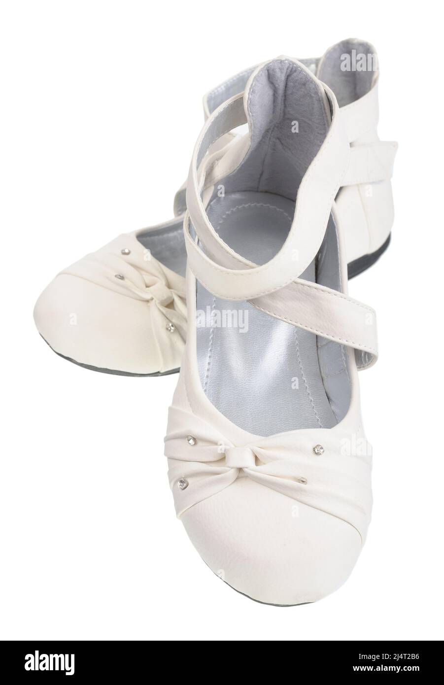 Paire de chaussures d'été légères pour femme, isolées sur fond blanc Banque D'Images