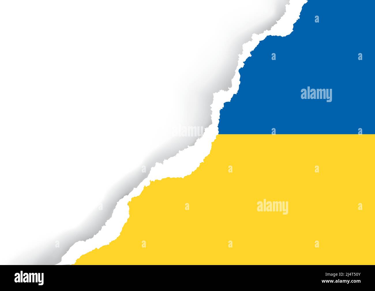 Arrière-plan en papier déchiré avec des couleurs de drapeau ukrainien. Illustration de papier déchiré avec place pour votre image ou texte. Modèle de bannière expressive. Illustration de Vecteur