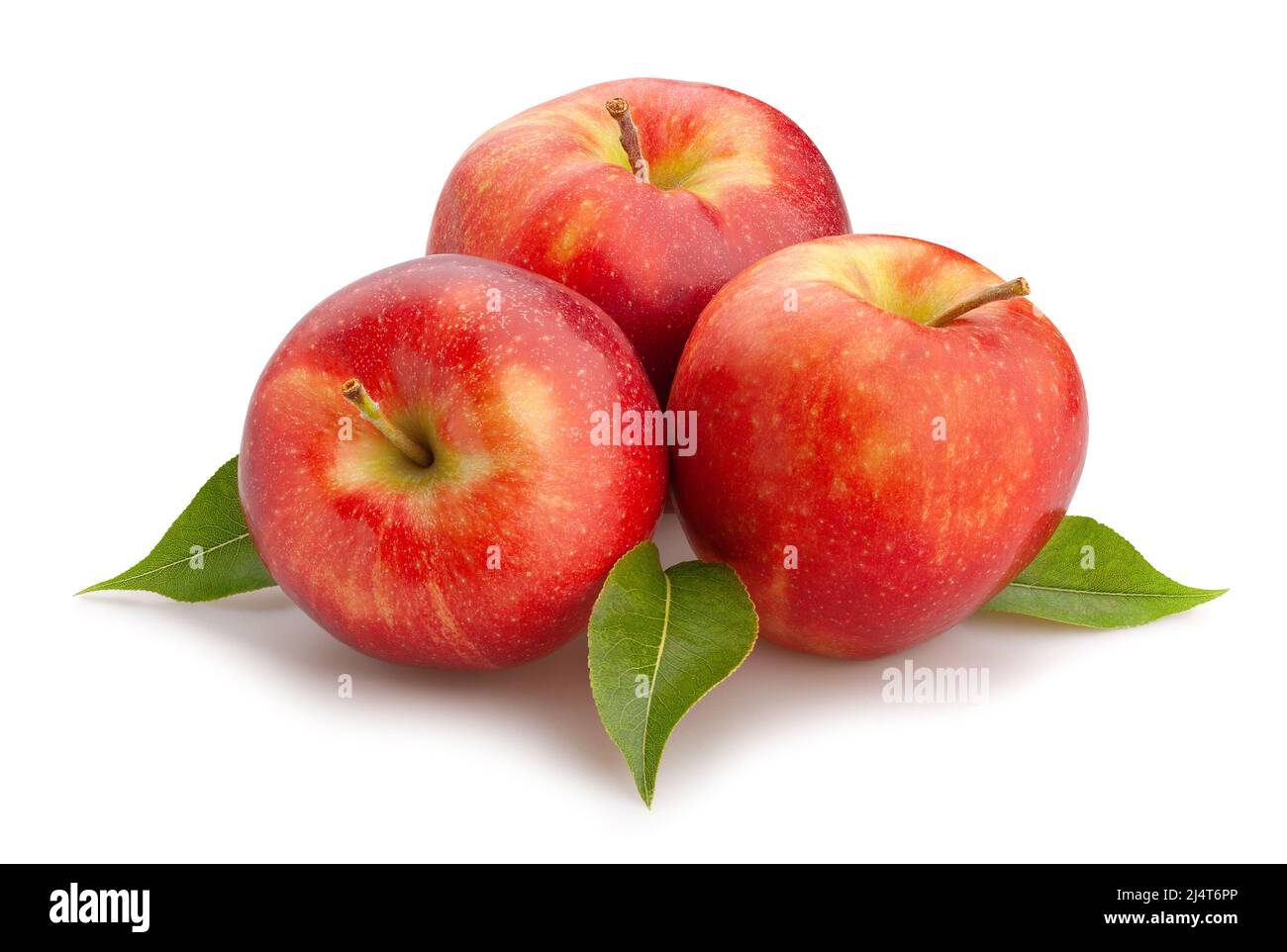 chemin de la pomme rouge isolé sur blanc Banque D'Images