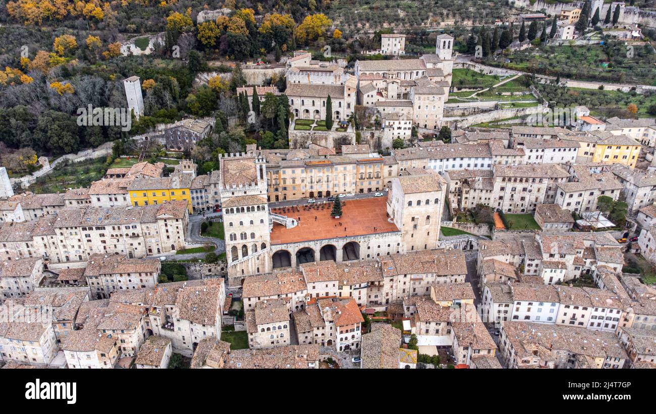 Palazzo Ducale, Palais du Duc, Gubbio, Gubbio, province de Pérouse, Italie Banque D'Images
