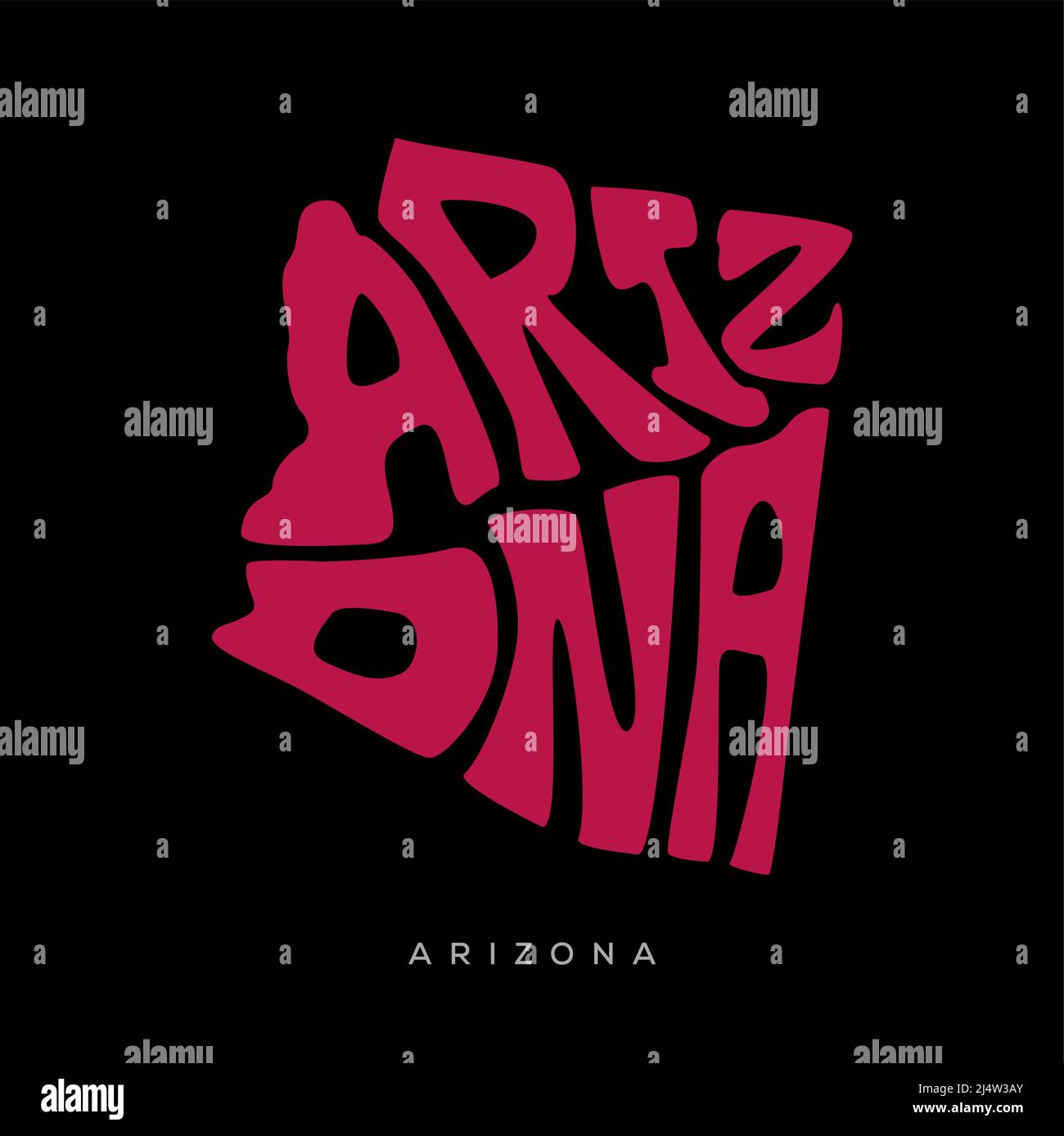 Typographie des cartes de l'Arizona. Typographie de la carte de l'état de l'Arizona. Lettrage Arizona. Illustration de Vecteur