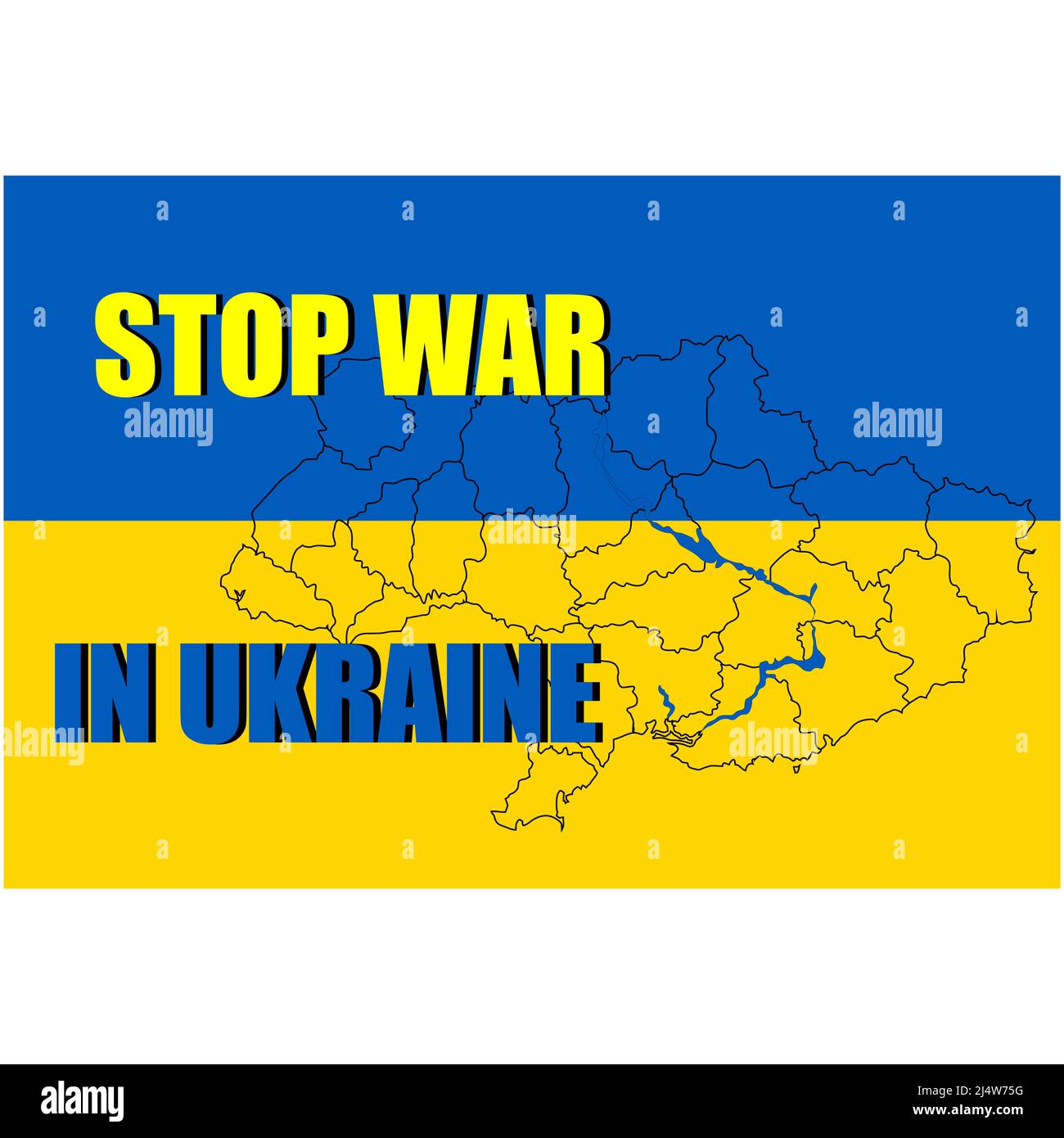 Panneau d'arrêt de guerre avec icône main. Aucune guerre en Ukraine illustration vectorielle conceptale avec lettrage Stop war en Ukraine et paume de main peinte sur le backgrou Illustration de Vecteur