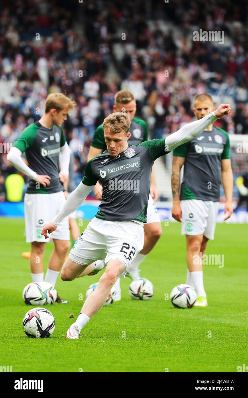 Jake Doyle Hayes, footballeur professionnel jouant pour le club de football Hibernian de la première ligue écossaise. Banque D'Images