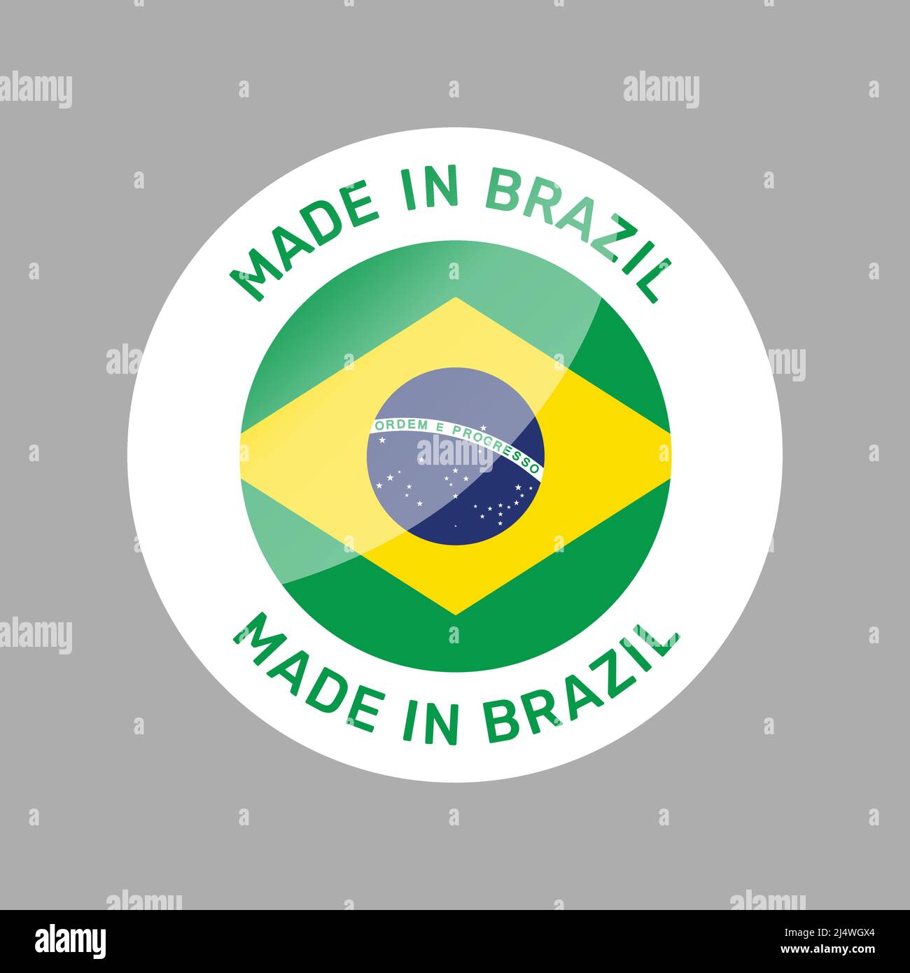 Badge vectoriel coloré au Brésil. Etiquetez l'origine de l'autocollant avec un drapeau brésilien. Illustration de Vecteur