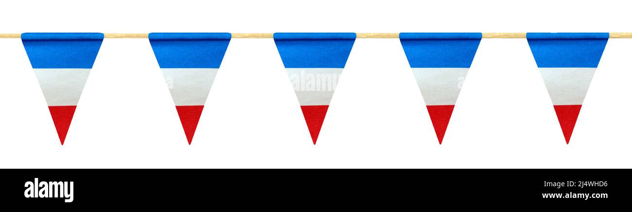 Décoration avec drapeaux du Schleswig-Holstein isolés sur fond blanc Banque D'Images